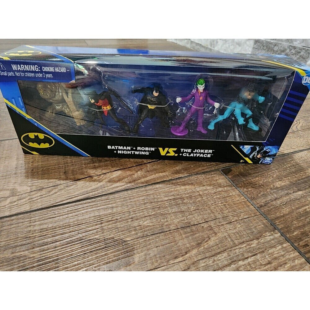 DC Batman, Robin + Nightwing vs. Joker & Clayface 2.5" Figurines (2021) - NEW!!! - Picture 1 of 3